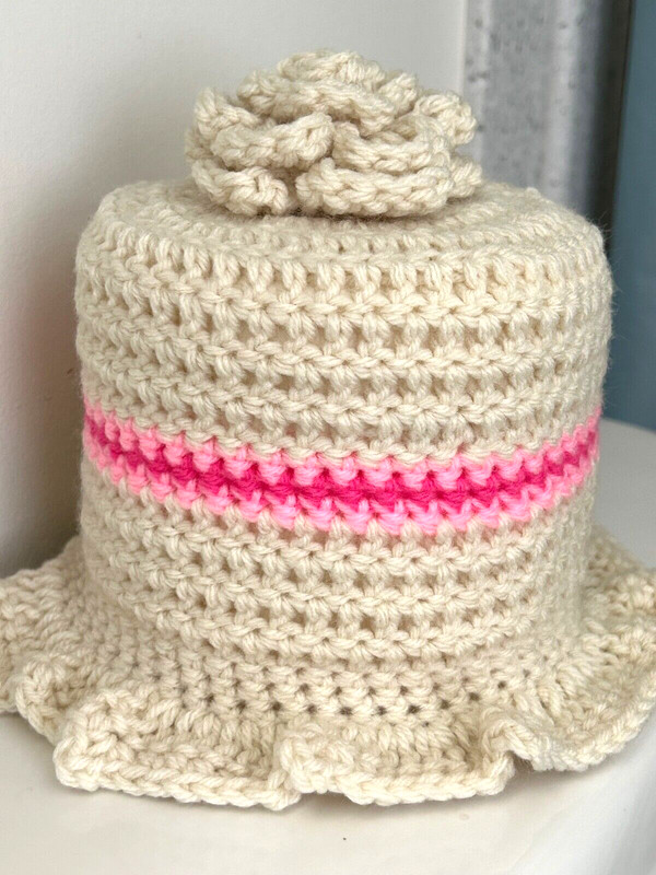 Toilet Paper Cover-Light Tan w/ Pink