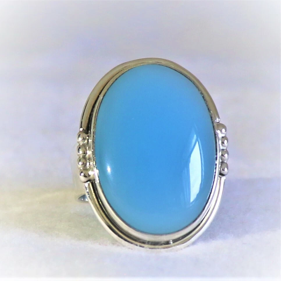 Blue calcite ring deals