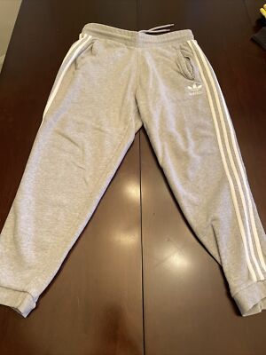 Adidas Three Stripe Gray Trefoil Pants Joggers Large Retro | eBay