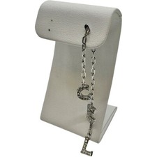 Authentic CELINE Line Stone Earrings Silver #...