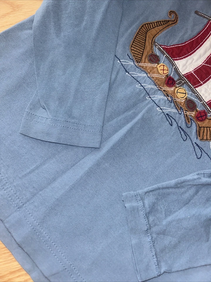 Hanna Andersson Boy Top Barco Pirata Azul 110 Foto 2 de 4