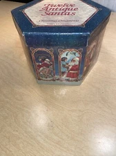 12 Twelve Antique Santas Christmas Ornaments 1995 C&F Enterprises Original Box