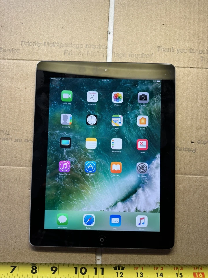 Apple iPad A1459 4th Gen 64GB Wi-Fi + Cellular Space Gray AT&T- - Image 2 of 4