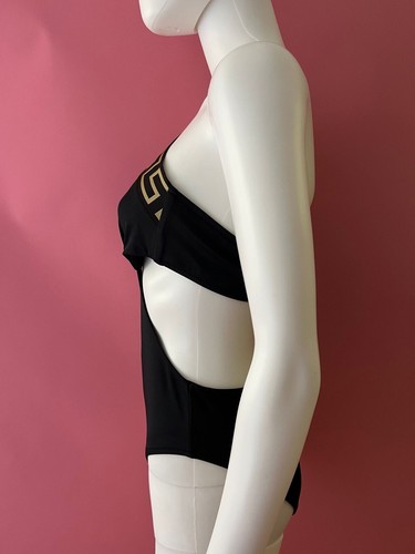 VERSACE UNDERWEAR Greca Border One Piece Swimsuit Black Gold Size 3 - Picture 7 of 8