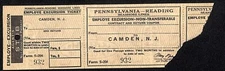 Pennsylvania - Reading RR Seashore Line SAMPLE Employee Excursion Ticket #932