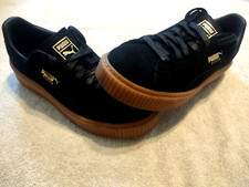 Puma Black Suede Platform SD Low Top Women's Casual Shoes Size 8