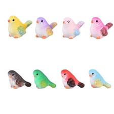 Set De 8 Résine Faux Oiseau Statues Décoratif Figurine Jardin Maison Ornements