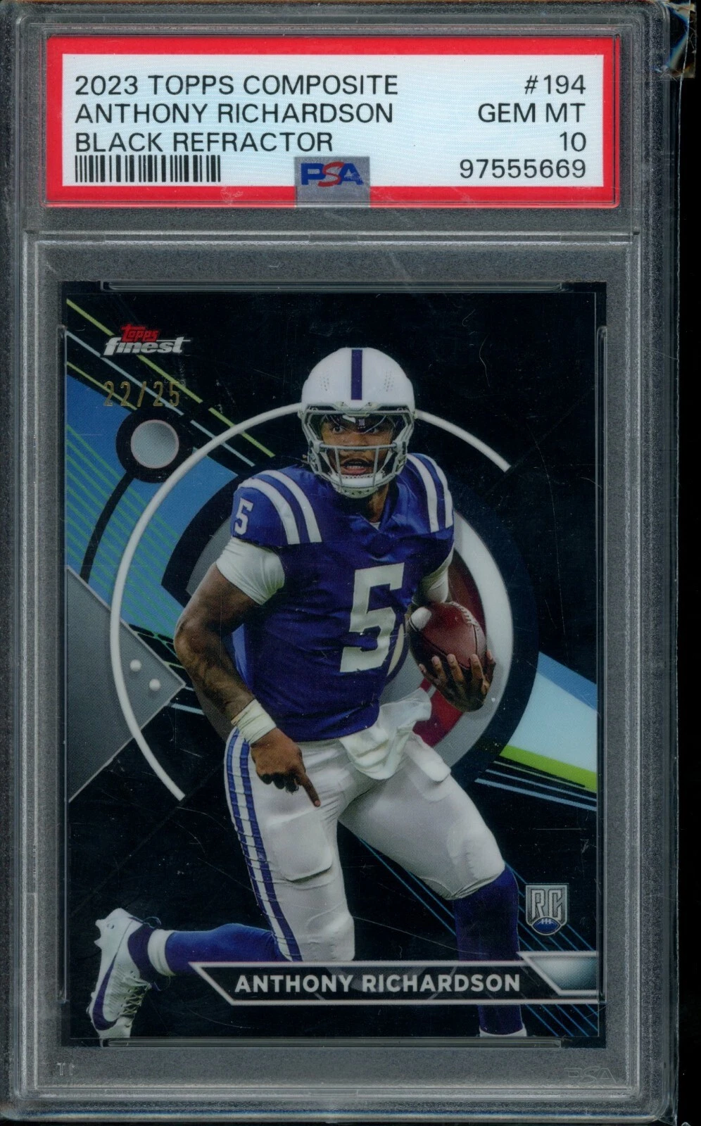 Anthony Richardson Topps Composite #194 Black Refractor