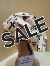 Crosses Easter SALE Women's Euro/Chef Surgical Scrub Hat/Cap Handmade