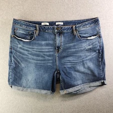 Vigoss Shorts Womens 24 Blue Cut Off Cuffed High Rise Marley Jean Whiskered