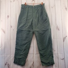 The North Face Pants Mens Large Convertible Zip Off Green Hiking Tapered Nylon