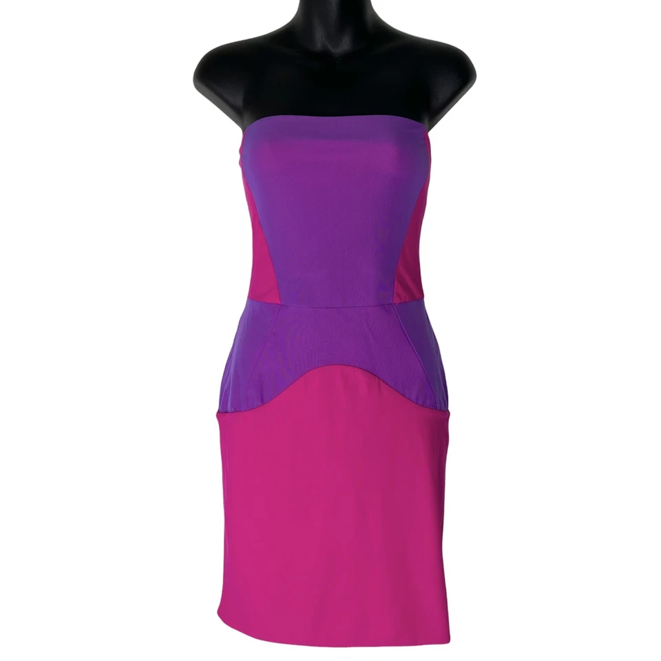 NUEVO Vestido Serena Rosa Boulee Talla 6 Sexy Bodycon Sin Tirantes Expuesto Cremallera Forrado Foto 2 de 4