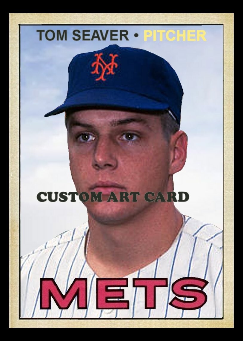 New York Mets Tom Seaver 1967 Style Custom ACEO Art Baseball Card Blank