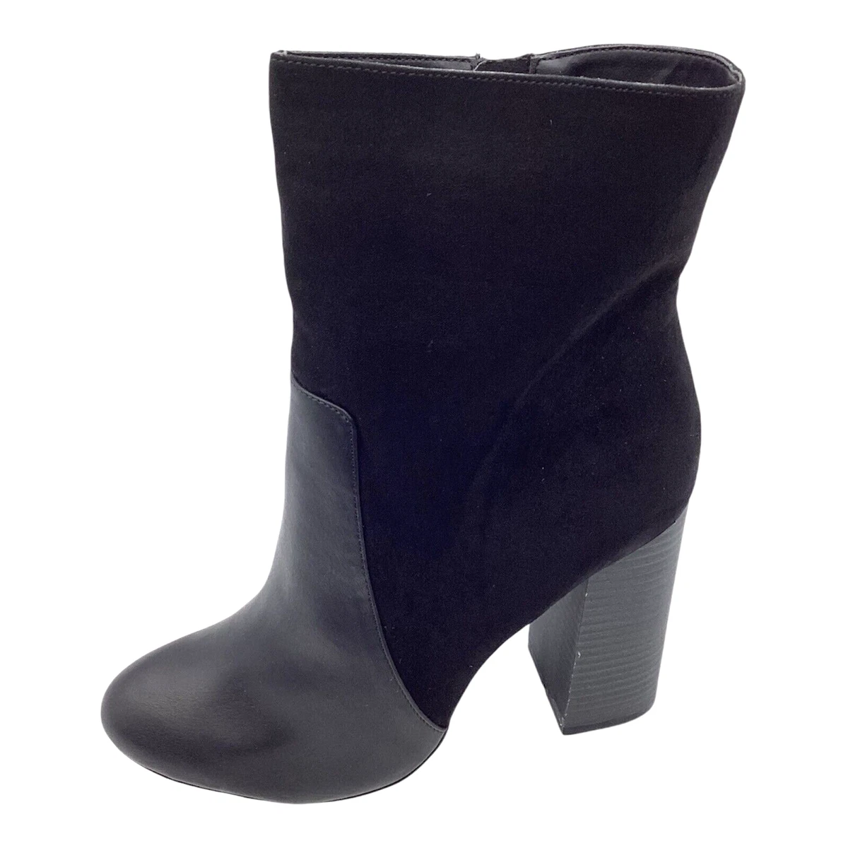 Anne Michelle Mujer Botines UK 7 Negro Imitación Gamuza Tacón Bloque Invierno