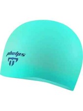 New Phelps Turquoise/Navy 2.0 Adult 100 Silicone Swimming Competition Race Cap