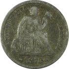 1873 Arrows Liberty Seated Silver Dime F Fine *NG-493