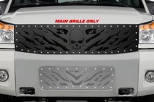 Custom Aftermarket Steel Grille Kit Top Only For 2008-14 Nissan Titan Nightmare
