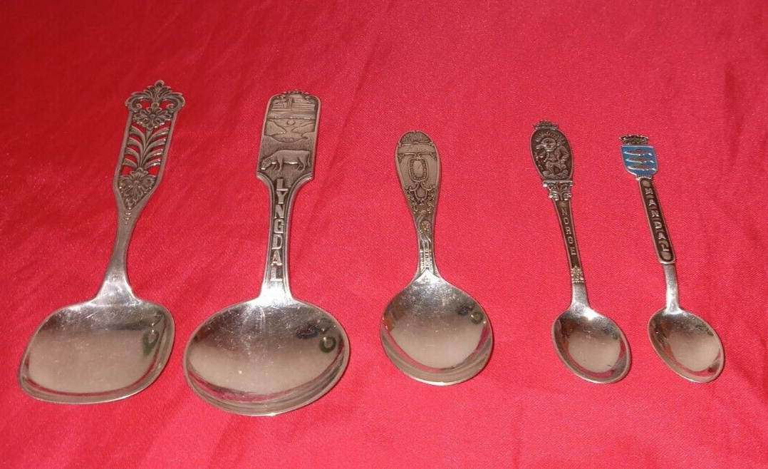 Norwegian Silver Spoon lot of 5 Antique Decorative Spoons  ESTATE FIND NORWAY