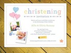 50 Personalised joint Christening invitations boy girl Naming day photo