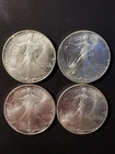 Silver Eagle 1oz Lot of 4 1988 1989 1990 1991 .999 Silver