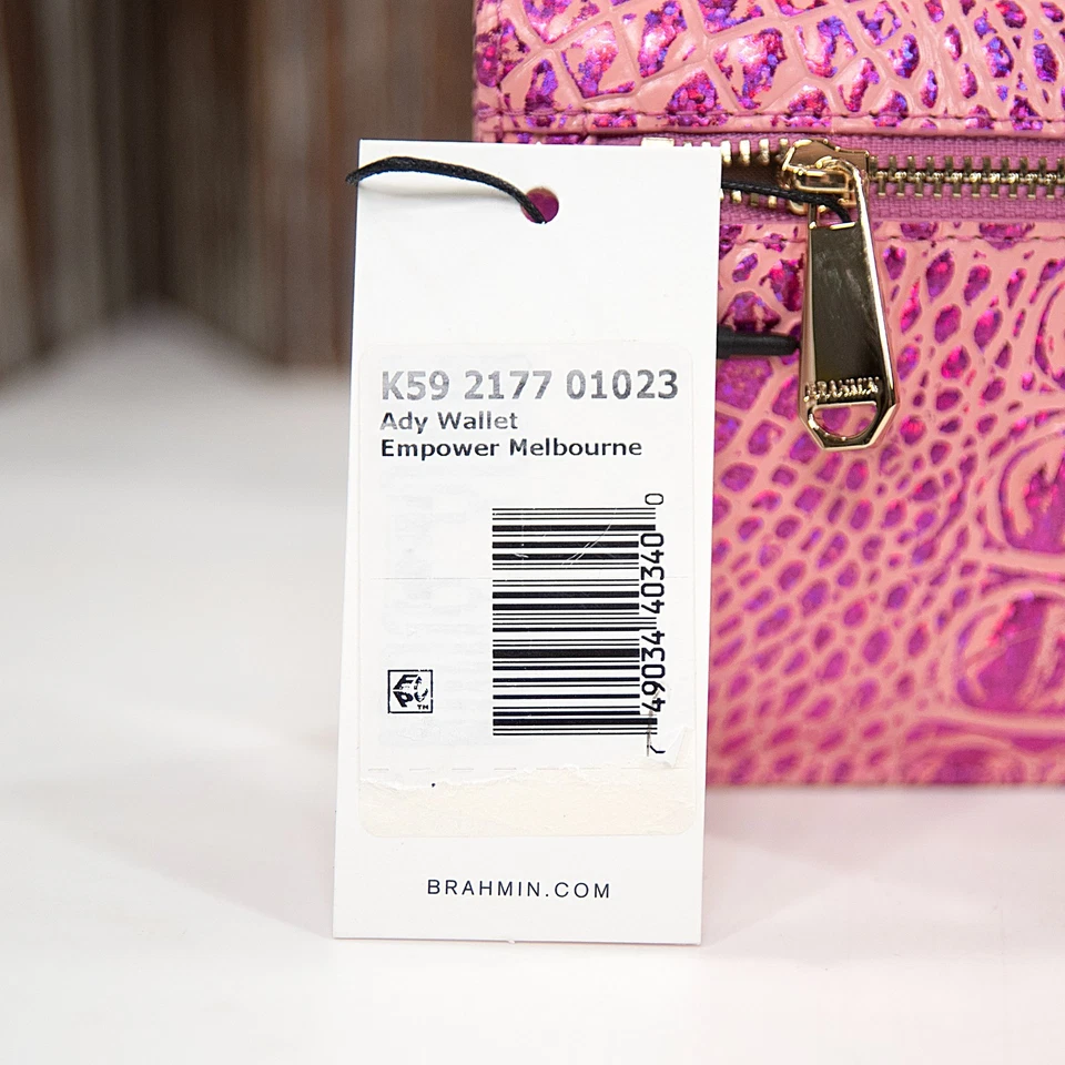 Cartera Brahmin Empower Iridiscente Rosa Melbourne Cuero Ady Doble Plegable Nueva con Etiquetas Foto 3 de 4