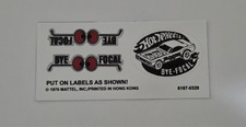 Hot Wheels Bye Focal Red Redline DIE CUT Reproduction Stickers