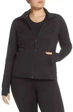 Zella Live In Performance Jacket Womens S Black Zip Up Running Coat Thumbholes