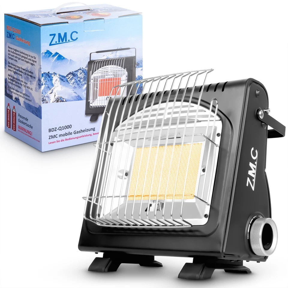 ZMC 2in1 riscaldamento a gas da campeggio 1,7kW fornello a gas portatile selezionabile 227g cartucce gas - Immagine 2 di 4