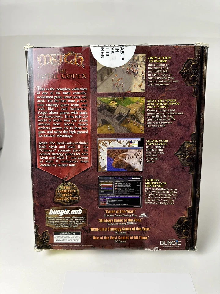 Myth: The Total Codex (Windows PC / Mac, 1999) Complete in Big Box CIB Tested! - Image 2 of 4