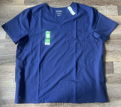Scrubstar Unisex Core Essentials V-Neck Scrub Top Mechanical Stretch Indigo XL