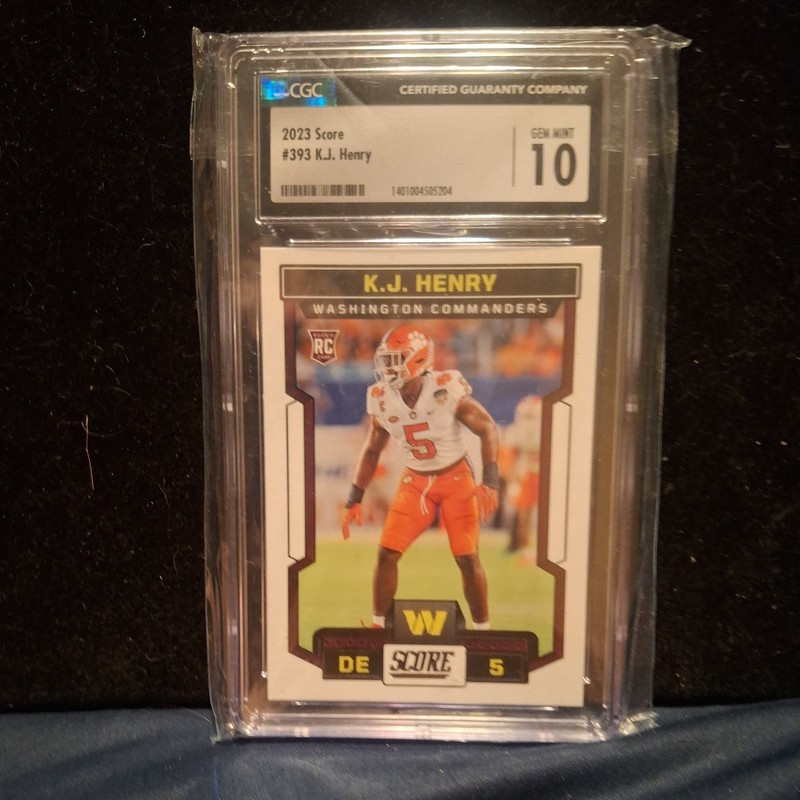 2023 Score K.J. Henry Rookie #393 Graded Card CGC 10 gem mint Commanders pop 2