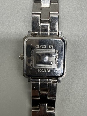 Gucci 3600L Square Swiss Movement Wristwatch Silver Metal Black