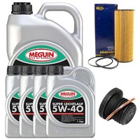 MotoröL Filter Set 5W-40 Meguin 9 Liter + Schraube FüR Audi A6 A8 2.7 3.0 Tdi