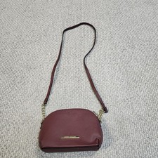 Steve Madden Burgundy Crossbody Bag with Gold Chain Accent