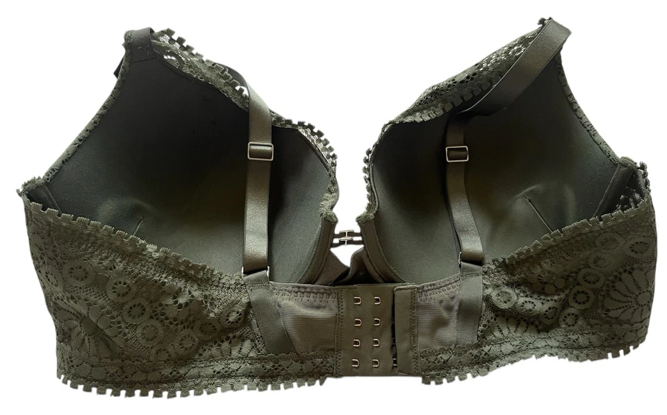 Sujetador de encaje para pestañas Aerie Real Power verde salvia 40D con aros nuevo Foto 4 de 4