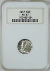 1937 Mercury Silver Dime NGC Graded MS67 GEM Uncirculated Old Fatty Holder