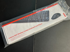 Lenovo 300 Wireless Combo Keyboard and Mouse, 2.4 Ghz Nano USB-A Receiver, Batte