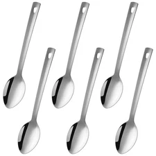 Serving Spoons Set of 6 Stainless Steel Large Buffet Spoons with Hole for Han...