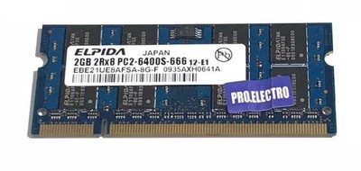 Barrette Mémoire 1Go RAM DDR2 Elpida EBE10UE8ACWA-8G-E DIMM PC2-6400U 1Rx8