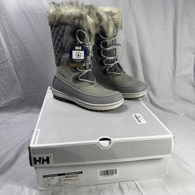 Helly Hansen Boots Womens Size 9 Gray Garibaldi VL Waterproof Faux Fur Snow