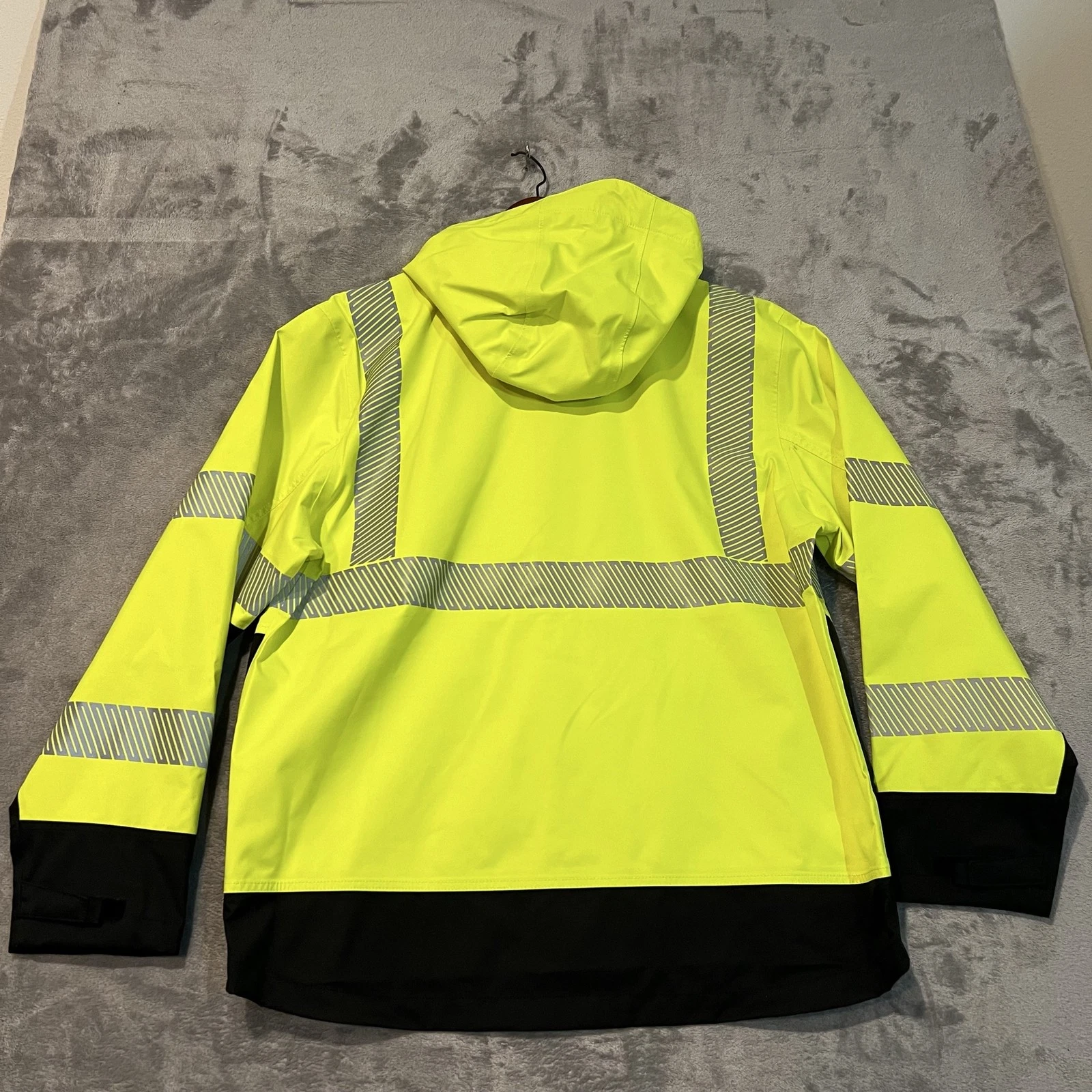 Carhartt Storm Defender Jacket Mens Large Yellow Hooded Hi Vis Workwear OJ6693-M - product detail image 6