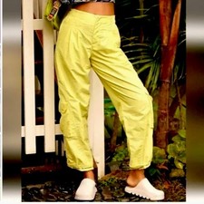 Free People Mesmerize Me Pants M Parachute Cargo Yellow FP Movement