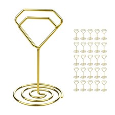 Wettin 26Pcs Table Number Holders, Elegant Place Card Holders, Picture Holder fo