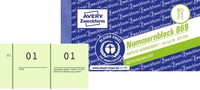 Avery Zweckform Nummernblock 1 - 1000, 105 X 53 Mm, GrüN