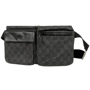 Sac à la taille motif GUCCI GG pochette de taille sac à bandoulière GG toile noir 28566 femmes