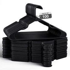Heavy-Duty Non-Slip Plastic Clothes Hangers with Double Hooks – 30/50/100 Pack