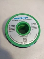 BNTECHGO Ultra Flexible Silicone Copper Wire Spool 25ft Black 18 AWG 