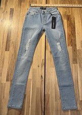   Billy  The Kooples Skinny Low Rise Distressed Baby Blue Denim Jeans Unisex