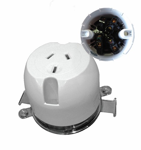 3-Pin Rear Connecting Single Surface Socket (10 Valued Pack) - Picture 2 of 2