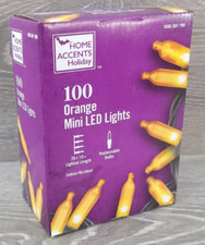 HOME ACCENTS 100 Orange LED Mini Lights 28.8 ft Halloween Christmas NEW